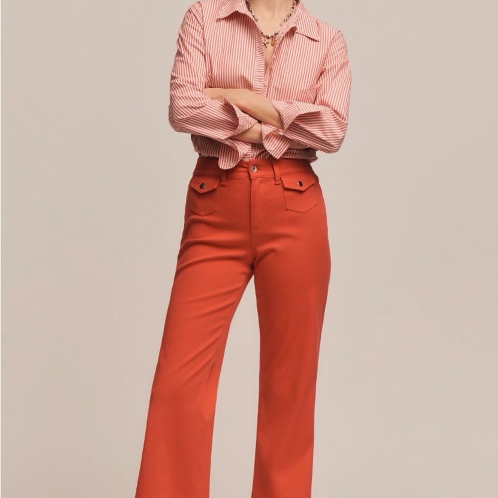Anthropologie Tulip Wide-Leg Pants with Front Flap Pockets